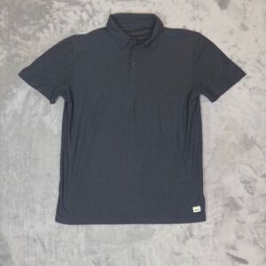 Vuori Strato Tech Polo Mens Medium Charcoal Heather Grey Short Sleeve V188 Shirt